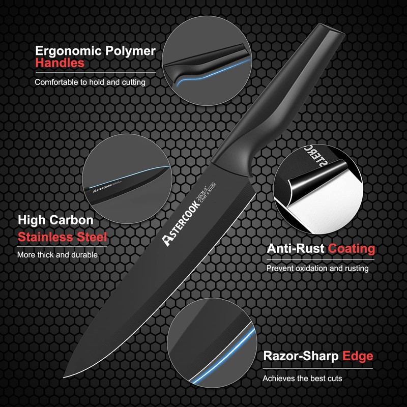 Knife Set, Astercook 21 Pieces Knife Sets for Kitchen with