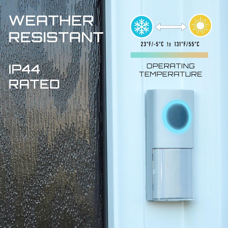 Uni-Com Wireless Portable Door Chime, 150m Operating Range, 30 Different