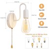 DTIEDY Hardwired Pull Chain Wall Sconce White, 1-Light Wall Light