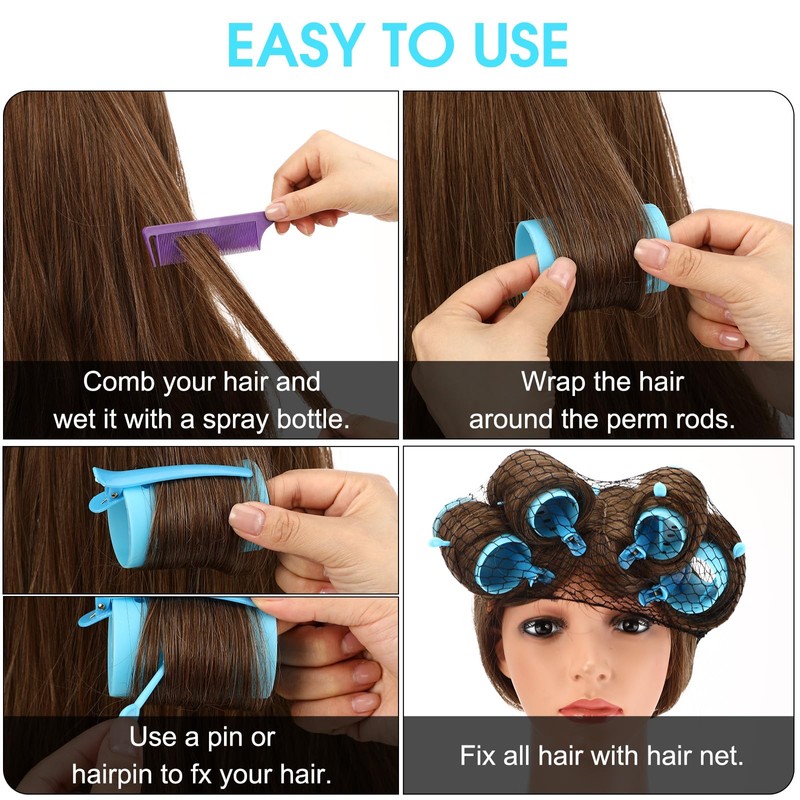 WILLBOND 141 Pieces Hair Rollers Set Include 60 Plastic Hair