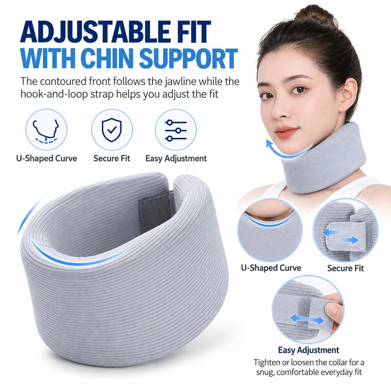 Neck Brace for Posture, Soft Cervical Collar for Sleeping, Working