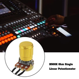 The Lord of the Tools 6pcs B500K Ohm Single Linear Potentiometer XH2.54-3 PIN Connection Wire and Triple Color Knob Cap for WH148 Type Variable Potentiometer Capacitor Resistor