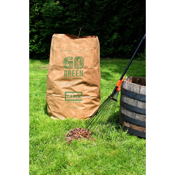 Lawn And Leafs Bags 30 Gallon • Lawn & Leaf Refuse Bags • Environmental Friendly leaf bags paper (8 Count)
