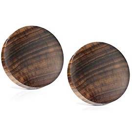 Pierced Owl Sono Wood Saddle Fit Solid Organic Ear Plug Gauges, Sold as a Pair, Wood, no gemstone