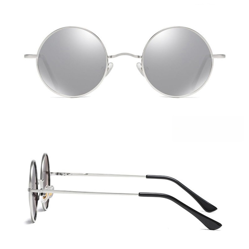 WDZAYXC Retro Classic Round Polarized Sunglasses with Metal Frame for