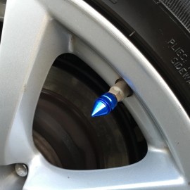 Unbranded Set of 4 Blue Spike Shape Rubber Ring Seal Universal Rim Dust Valve Stem Cover