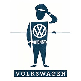 Nostalgic-Art 14348, Volkswagen VW Service Man, Magnet 8 x 6 cm, Power Magnet with Metal Surface, 8 x 6 x 0.2 cm
