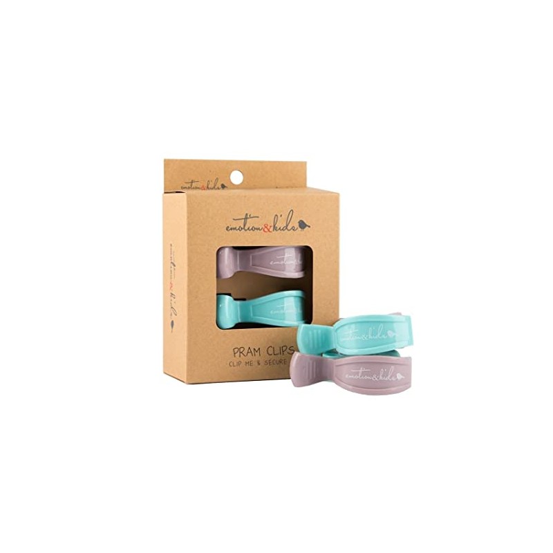 Emotion & Kids Pram Clip Pair, Elderberry/Aqua