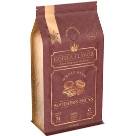 Southern Pecan Flavored Whole Bean Coffee – Organic, Medium Roast, 100% Arabica, Single Origin – Naturally Flavored – by Coffea Flavor