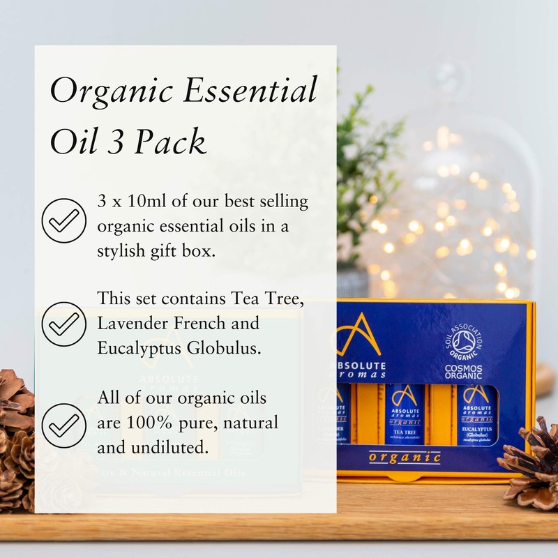 Absolute Aromas Top 3 Organic Essential Oils Pack - Set