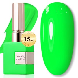 Double Rhythm 15ML Gel Nail Polish Pure Sheer Same Color Same Bottle Soak Off Gel Polish Art Manicure Salon DIY at Home for Women (Bright Green-A1042)