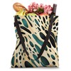 Teal Black Creme Leopard Pattern Boho Style Pattern Tote Bag