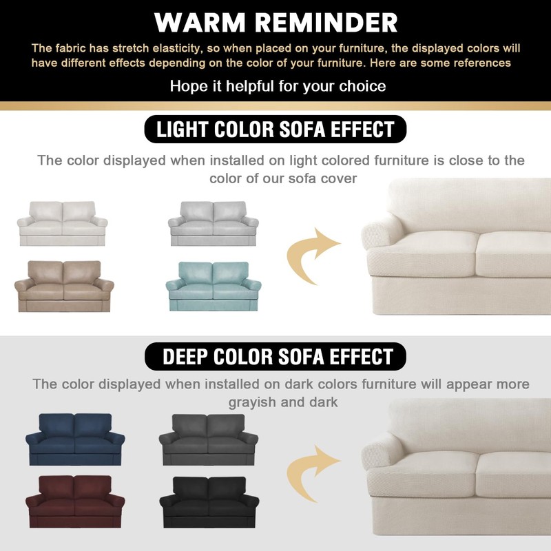 PrinceDeco T Cushion Loveseat Slipcover 3 Pieces Sofa Covers for