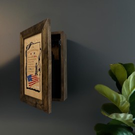 Hidden Gun Safe 2nd Amendment - Wall Mounted Decorative Secure Concealed Gun Cabinet by Bellewood Designs