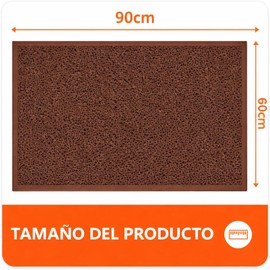 Genérico Tapete Liso 90 X 60 Cm Atrapa Polvo (Brown, 90 x 60)
