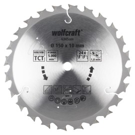 wolfcraft Circular Saw Blades for Cordless Circular Hand Saws, purple series (fast, medium-coarse cuts) I 6345000 I Fast, medium-coarse cuts