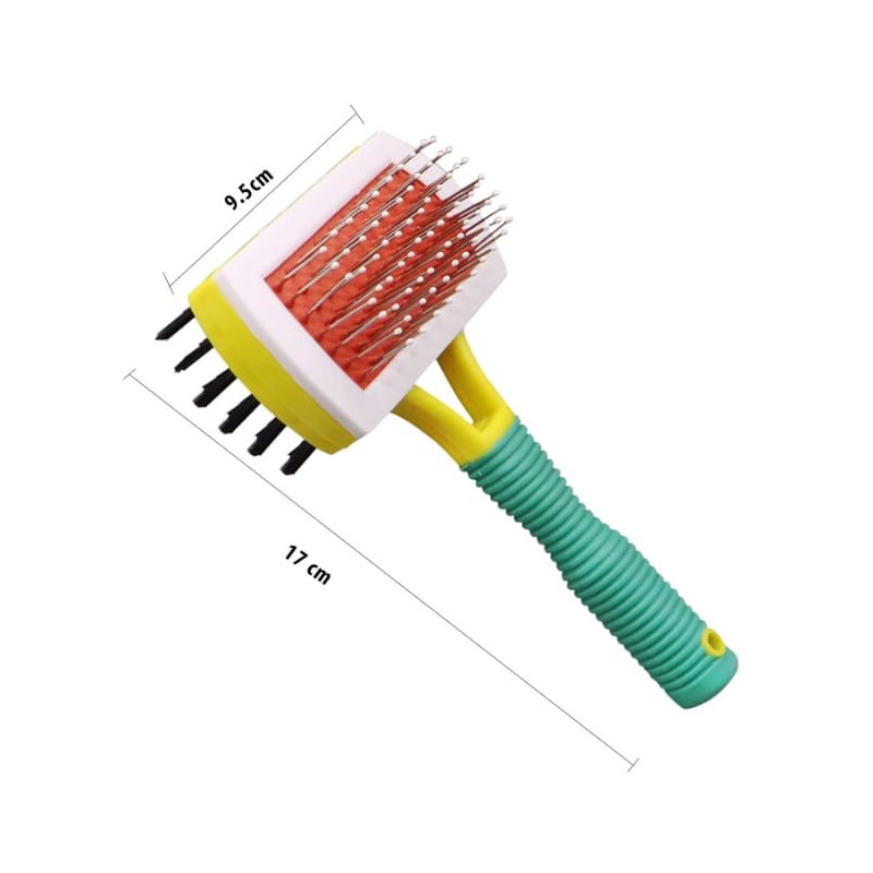 Double-Sided Slicker Hair Grooming Brush for Cats & Dogs, All