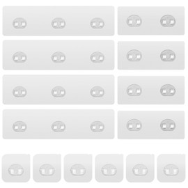 Lsnisni 14 Pack Shower Caddy Adhesive Replacement, Strong Adhesive Hooks for Shower Caddy, Waterproof Shower Adhesive Strips, No Drilling, for Bathroom Storage Shelves and Kitchen Racks