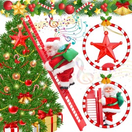 ZZXLOPEZ Electric Santa Claus, Christmas Decoration Gifts, Climbing Santa Claus (with Music), Santa Claus Climbing Decoration for Christmas Tree, Home, Outdoor and Indoor Christmas Decoration