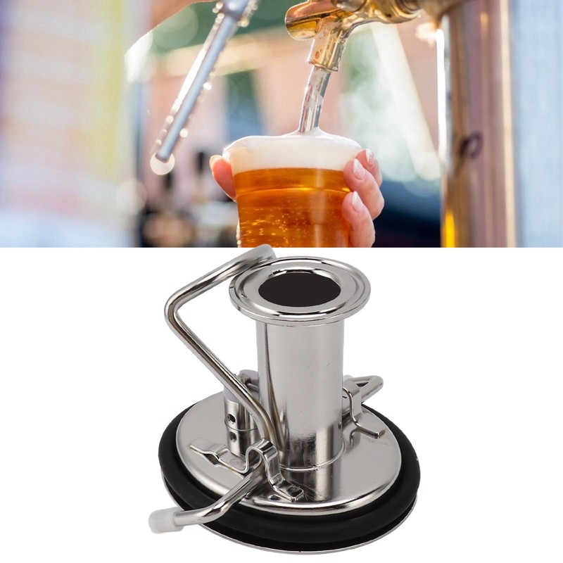 Pyhodi Stainless Steel 1.5in 3 Clamp Corny Keg Lid, Carbonation