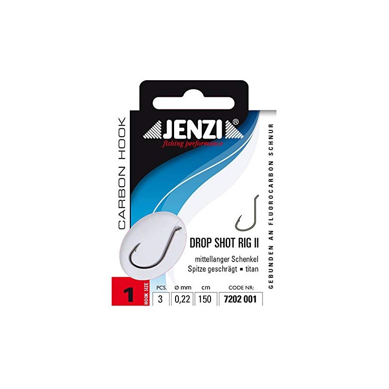 JENZI Drop-Shot Rig / Leader Size 1/0 Titanium Medium Length