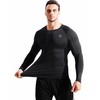 NELEUS Men's 3 Pack Compression Workout Long Sleeve Shirts,5030,Black,3XL