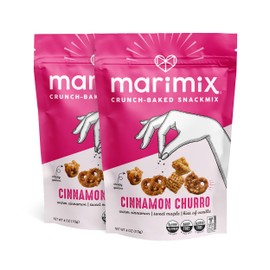 Marimix Snack Mix | Cinnamon Churro 2 Pack | Crunch Baked Sweet & Salty Savory Plant Based Naturally Gluten Free Whole Grain Fiber Charcuterie Pretzel Trail Party Mix | No Artificial Ingredients