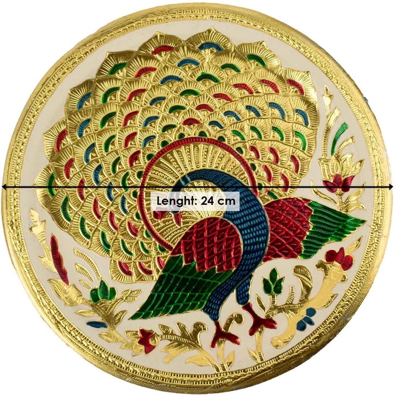 Karwa Chauth/Karva Chauth Special Decorative Puja/Pooja Thali/Platter with Beautiful Peacock