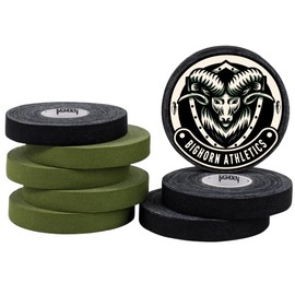 Bighorn Athletics Jiu Jitsu Finger Tape, Warrior Edition, 0.5-Inch x 45-feet, 8-Rolls (Military Green & Black) - Versatile Tape for Martial Arts, Climbing, and More