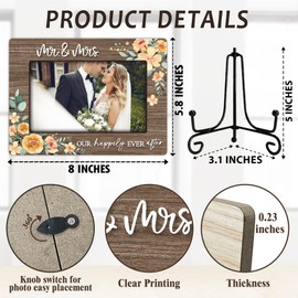 Mr and Mrs Gifts, Wedding Picture Frame, Our Happily Ever After Picture Frame, Engagement Picture Frame, Marriage License Frame, Engagement Wedding Gifts for Newlyweds, Couples, 8 x 6 Inches-A13