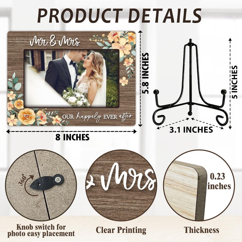 Mr and Mrs Gifts, Wedding Picture Frame, Our Happily Ever