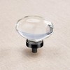 CLCTK 4 Pack Glass Cabinet Knobs and Pulls, Oval Crystal