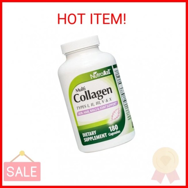 NutraA2Z Multi Collagen Pills 1735mg -180 Collagen Capsules- Types I,