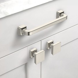 Asidrama 5 Pack 1-1/4 inch Brushed Satin Nickel Kitchen Cabinet Knobs Dresser Knobs Drawer Knobs Cabinet Hardware Zinc Knobs for Dresser Drawers