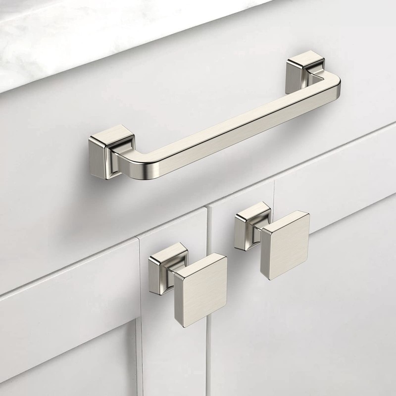 Asidrama 5 Pack 1-1/4 inch Brushed Satin Nickel Kitchen Cabinet