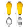 Jmbabe Toddler Fork and Spoon, Stainless Steel Baby Utensils Cutlery