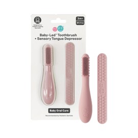 ezpz Baby-Led Toothbrush (3 Months + Sage) - 100% Silicone Infant Toothbrush with Sensory Bumps - Cleans Gums+New Teeth - Improves Hand to Mouth Coordination+Self-Feeding Skills - 1 Count (Pack of 1)