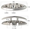 316 Stainless Steel 5 inch Folding Boat Cleat with Back