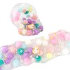 Rainbow Pom-poms Clear Slime, Good Stretchy & Non-Sticky Premade Slime,