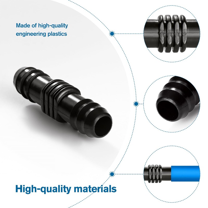 VooGenzek 25 PCS 16mm Garden Barbed Connector, Plastic Drip Irrigation