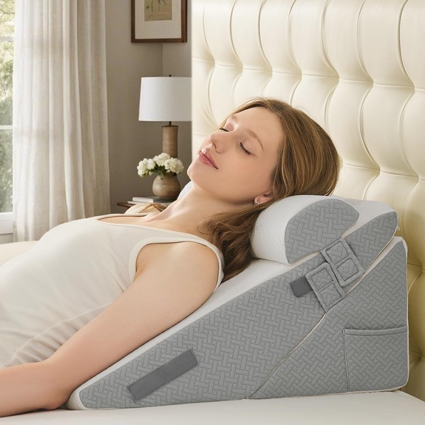 Sasttie Wedge Pillow Set for After Surgery, 3PCS Adjustable Bed