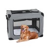 FDW 42 Inch Soft Collapsible Dog Crate 3-Door Open Dog