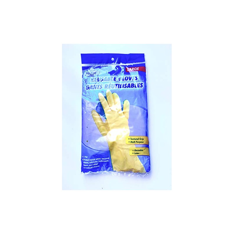 Scrub Buddies Large-Size Reusable Latex Gloves, 1-Pair Packs