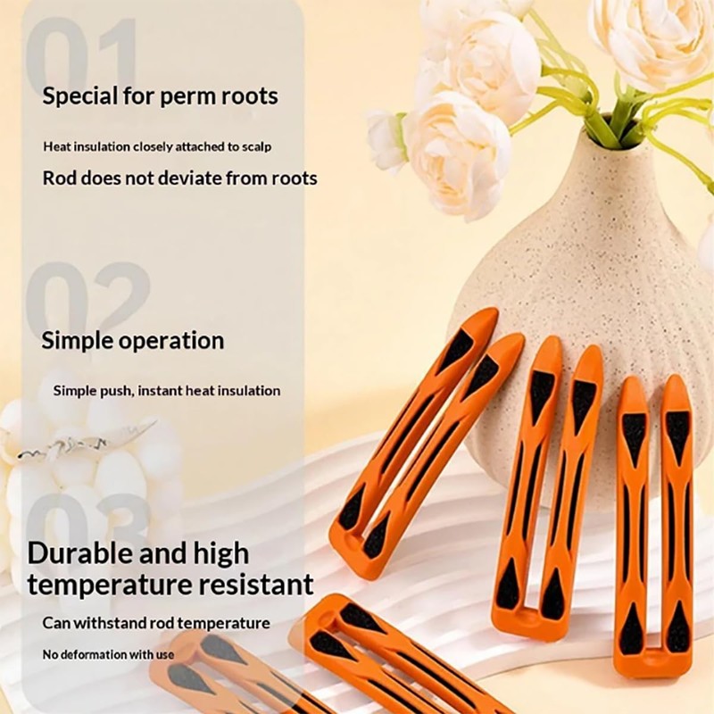 12 Pieces Hair Perm Rods U-shaped Perming Insulation Clip Set