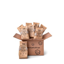 Popzup Popcorn - Popped & Seasoned by Hand with Pure and Simple Ingredients, Gluten Free and non-GMO (8 bags of Snack Size Cheddar Head)