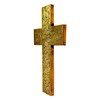 Purpledip Wooden Wall Cross 'God's Glory': Mangowood Plaque with Golden