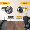 HOLKIE Office Chair Wheels Compatible with 1KEA 10x22mm Transparent ONLY