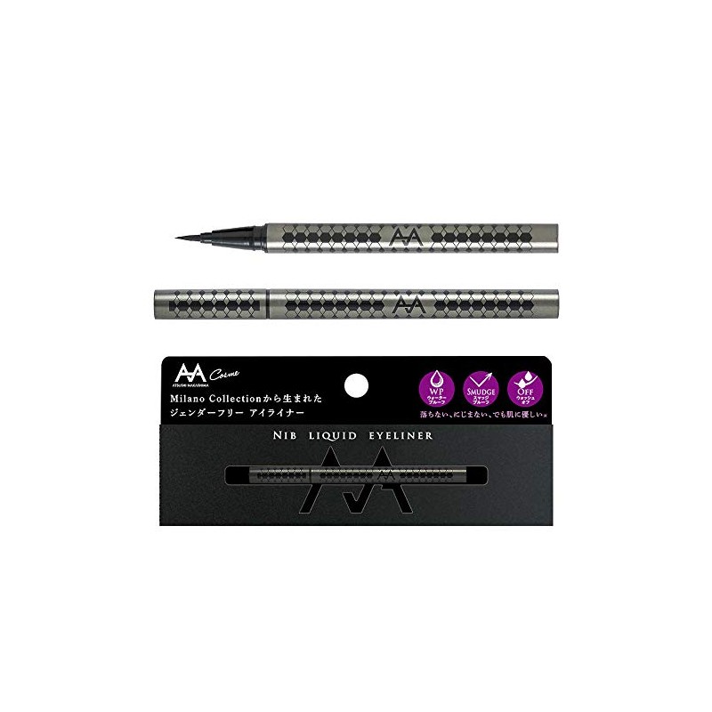 ATSUSHI NAKASHIMA Cosme Nib Liquid Eyeliner [Black x Black] Atsushina