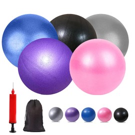 XIECCX Mini Yoga Balls 6 Inch Exercise Pilates Therapy Balance Micropore Ball Barre Equipment for Home Stability Training Physical Core Training with Pump(5 PCS)