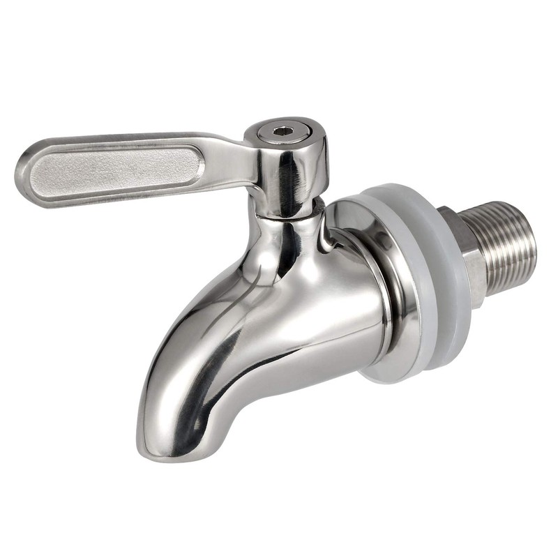 Oak Leaf Replacement Spigot for Beverage Dispenser, Stainless Steel Spigot